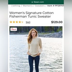 L. L. Bean signature cotton fisherman tunic sweater